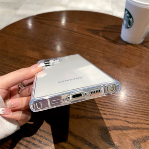 Custodia per telefono di lusso in acrilico rigido trasparente da 1,5 mm per <span class=keywords><strong>Samsung</strong></span> <span class=keywords><strong>Galaxy</strong></span> S26 <span class=keywords><strong>Ultra</strong></span> S25 S24 S23 <span class=keywords><strong>S22</strong></span>, <span class=keywords><strong>cover</strong></span> antiurto trasparente con paraurti morbido - Product Image 5