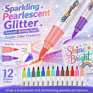 Set di Penne Glitterate OEM con Etichetta Privata, Confezione Personalizzata, <span class=keywords><strong>Pennarelli</strong></span> Glitterati Lucidi, Fornitore all'Ingrosso per Regali di Natale e Artigianato - Product Image 3