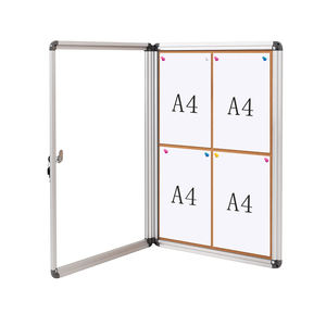 Tableau d'affichage polyvalent en tissu de liège Tableau de présentation à combinaison d'affichage mural verrouillable avec <span class=keywords><strong>cadre</strong></span> en bois - Product Image 2