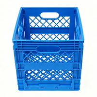 Caisse pliable en plastique PP, grille ventilée, empilable, panier de rangement pour l'emballage et le transport de légumes et d'aliments