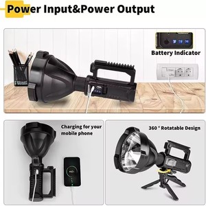 New High Power <b>Flashlight</b> LED Portable Mountable Bracket Handheld Searchlight USB Rechargeable Spotlight Waterproof <b>Torch</b> Light - Product Image 6