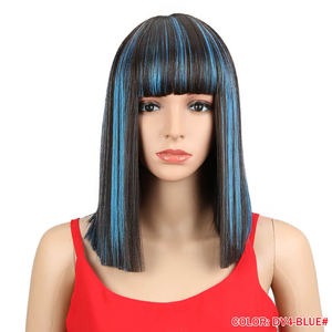 วิกผมสั้นตรงสีบลอนด์บ๊อบ,วิกผมม้าบีธแบบไล่สีวิกผมสังเคราะห์ทำจากไฟเบอร์อุณหภูมิสูง - Product Image 4