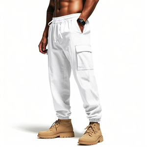 Pantaloni all'ingrosso <span class=keywords><strong>da</strong></span> <span class=keywords><strong>uomo</strong></span> pantaloni <span class=keywords><strong>di</strong></span> <span class=keywords><strong>lino</strong></span> <span class=keywords><strong>da</strong></span> <span class=keywords><strong>uomo</strong></span> tinta unita pantaloni in vita elastica vestiti <span class=keywords><strong>da</strong></span> lavoro Casual pantaloni personalizzati - Product Image 3