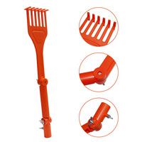 Râteau pour fossé d'égout, conception de manche télescopique, tête de râteau en plastique durable, longueur réglable, outil de nettoyage efficace des débris