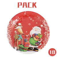 Assiettes en papier de Noël, thème Joyeux Noël, fournitures de fête, vaisselle jetable à thème Père Noël pour la décoration
