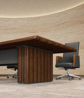 Table de conférence rectangulaire moderne en bois éco-responsable avec gestion intégrée des câbles, mobilier de bureau durable pour usage commercial