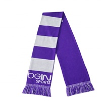 Écharpe longue en tricot jacquard acrylique pour club de football, pour femmes et hommes, avec logo personnalisé, motifs feuille, pois et losanges, écharpe d'hiver