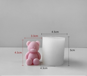 Lindo osito vela perfumada molde de silicona-DIY animal vela perfumada oso sentado molde de yeso para hornear - Product Image 6