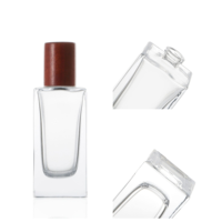 Flacon de parfum vide de luxe de haute qualité, flacon pulvérisateur en verre rechargeable avec bouchon en bambou, flacon diffuseur de parfum