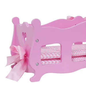 Оптовая продажа, ролевые игрушки для всей семьи, деревянная кровать, кукла, кровать для собаки, красивая удобная кровать для девочек - Product Image 5