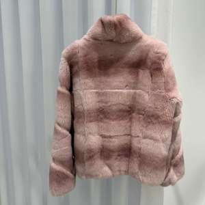 Vendite <span class=keywords><strong>Online</strong></span> colletto da esterno grazioso abbigliamento da esterno in vera pelliccia di coniglio giacca calda da giovane donna a maniche lunghe - Product Image 2