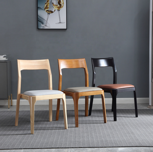 Pasokan Pabrik Modern Nordic Stackable Oak Walnut Kursi Makan Kayu Restoran Kursi Kayu - Product Image 3