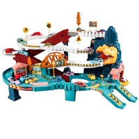 Haute qualité personnalisé voie ferrée voiture de chemin de fer enfant alimenté par batterie moteur fente Figure Construction piste de course en plastique