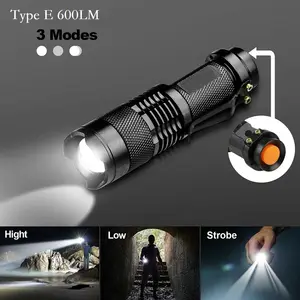Linterna L2 T6 Q5, foco ajustable, zoomable, luz impermeable, bolsillo, Camping, caza, bolígrafo Mini, linterna LED, linterna