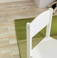 Ensemble table moderne et 4 chaises - Bureau d'étude blanc pour enfants pour chambre et salon avec dispositifs de sécurité
