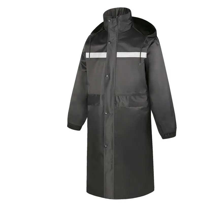 Waterproof raincoat with polyester fabric PVC coating comfortable rain wear long rain coat