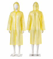 Imperméable jetable léger en plastique pour adulte à manches longues avec boutons sur le devant et design pliable compact pour les voyages en extérieur