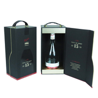 Boîte-cadeau en carton rigide noir mat de luxe sur mesure pour whisky d'alcool pour bouteilles de vin rouge de Champagne impression de gaufrage en verre
