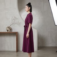 Robes élégantes pour femmes en soie de mûrier 100% pure, délicates, à manches courtes, inspirées du patrimoine culturel immatériel chinois exquis