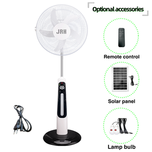 พัดลมชาร์จไฟได้พร้อมโลโก้สั่งทำพิเศษ 12V พร้อมแบตเตอรี่ ไฟ LED สำหรับรีโมทคอนโทรล ระบบสั่น สำหรับใช้ในบ้าน กรณีฉุกเฉิน ตั้งแคมป์ พัดลมพลังงานแสงอาทิตย์ T300A Te - Product Image 2