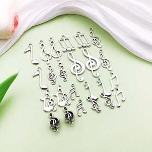 Antique Silver Alloy Musical <b>Note</b> Pendants Mixed Shapes For Earring Making DIY Jewelry Accessories Zinc Alloy Plated - Product Image 1