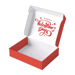 2023 yeni sevgililer günü konfeksiyon ambalaj hediye kutuları özel Logo giyim giyim kırmızı posta kağit kutu Cajas San Valentin
