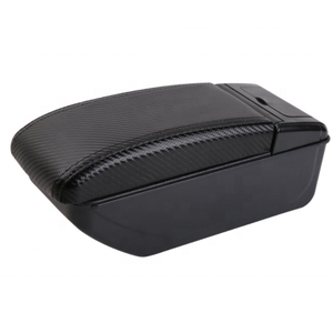 Sud-est asiatico Car Double layers Slide USB design Black pu leather car bracciolo console box per <span class=keywords><strong>Hyudai</strong></span> <span class=keywords><strong>i10</strong></span> 2015-2020 - Product Image 4