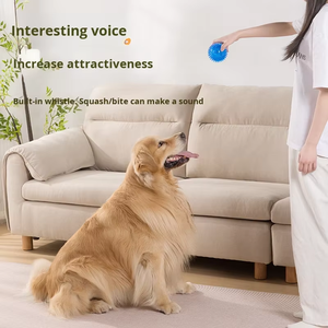 Giocattoli da Masticare per Cani Ecologici Fishprincess, Pulisci-Denti in TPR, Palla con Punte Squeaky Rimbalzante - Product Image 3