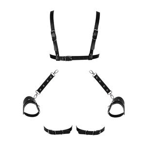 Sfy1409 <span class=keywords><strong>Sexy</strong></span> <span class=keywords><strong>Full</strong></span> Body Harnas Lederen Lingerie Fetisj Vrouwen Doorziende Sex Kleding Taille Harnas Kousenband Ondergoed - Product Image 3