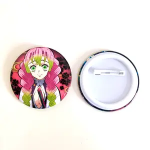 Custom Made Size 32Mm 37Mm 44Mm 58Mm Cirkel Tinnen Knop Pin Lensticulaire Metalen Blikken Ronde Knop Badge Anime Voor Shirt