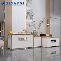 XINGPAI Luxus-Speisenwärmer-Präsentationsstation Bankett-Hotel Klappbarer Buffettisch Weiß Multifunktionaler Buffettisch für Catering