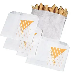 Grease resistant fry chicken bag food grade greaseproof fast food french fries paper bag with customized printing