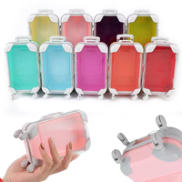 Boîte d'emballage personnalisée en forme de mini valise pour cils en vison véritable, boîte à cils en plastique pour le rangement de cosmétiques