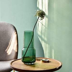 Bixuan <span class=keywords><strong>vaso</strong></span> di vetro <span class=keywords><strong>verde</strong></span> soffiato a mano semplice moderno ottico composizione floreale classico accento <span class=keywords><strong>vaso</strong></span> per la decorazione della tavola centrotavola - Product Image 5