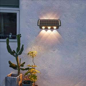 Paisaje decoración Villa Grden iluminación moderna al aire libre Ip65 impermeable ABS Led luz de pared Solar - Product Image 6