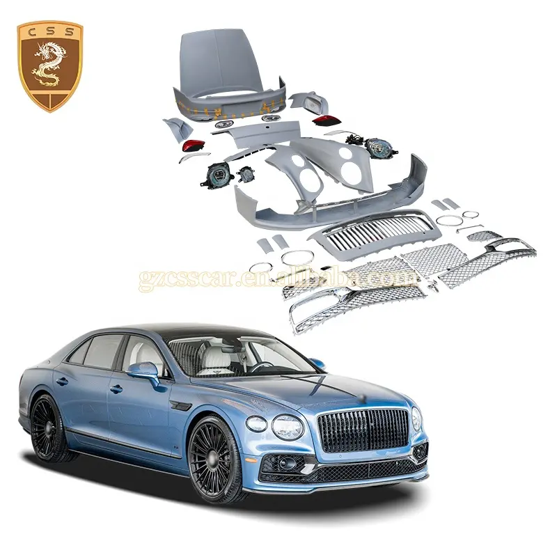 For Bentley Flying Spur 2016 Upgrade Facelift 2022 New Model Bodykit Front Bumper Grill Led Headlamp Rear Bumper Engine Hood