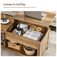 VASAGLE Multifunktion aler Mittel tisch für das Wohnzimmer Mesa de Centro Farm house Wood Lift Top Couch tisch