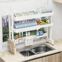 Égouttoir de cuisine pour évier, étagère de rangement pour comptoir, organisateur de séchage pour assiettes et bols au-dessus de l'évier, pour vaisselle