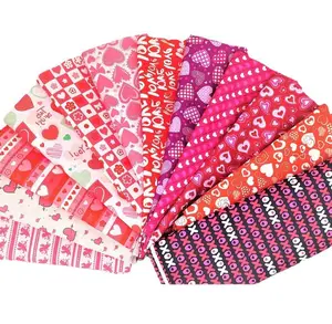 Bulk Wholesale 12pcs Fabric Bundles Quilting Patchwork Precut Valentine's Day Fabric Squares For DIY Craft