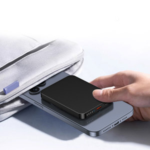 Cargadores de teléfono de aluminio ultrafino Magsafered Mag Powerbank cargador rápido seguro PD 22,5 W banco de energía inalámbrico magnético 5000mAh - Product Image 3