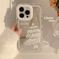 Vente en gros d'arbre de Noël miroir de maquillage pour téléphone portable étui Valentine miroir étui pour téléphone portable pour iPhone 14 15 Pro Max