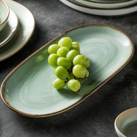 Ensemble d'assiettes en céramique Kingze Vintage Glaze 4/6,5/8/8,25/10/11,25 pouces, vaisselle de restaurant personnalisable