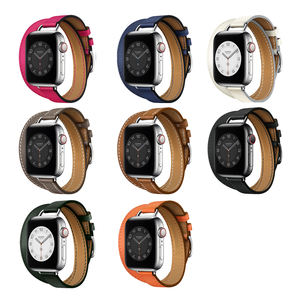 Correa IVANHOE Attelage Double Tour para Apple Watch 10, Correa de Cuero Genuino de 42/38 mm, Brazalete para iWatch Series 5 6 SE 7 8 9 10 - Product Image 1