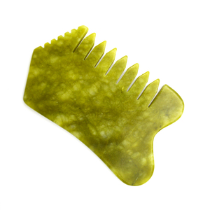 Verde giada pettine Guasha raschiatura per il dolore del lavoro multifunzionale testa palmare e strumenti di massaggio per la cura della testa, rilassare la nascita - Product Image 5