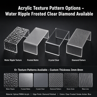 Support de présentation personnalisé en acrylique/nylon texturé, motif vague d'eau givré, motif diamant, OEM ODM