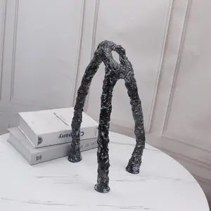 北欧现代条纹创意几何绳结摆件树脂几何书柜抽象雕塑