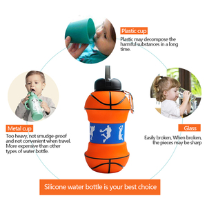 Botellas De Silicona Child 1000Ml Foldable <b>Sports</b> Series Portable Silicon Direct <b>Drinking</b> Cute Kids Water Bottle - Product Image 3