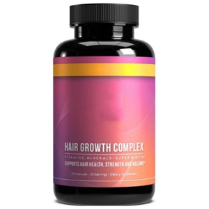 Complejo para el Crecimiento del Cabello, 60 Cápsulas, Vitaminas, Minerales, Súper Biotina, Suplemento Dietético para la Salud, Fuerza y Volumen del Cabello - Product Image 1