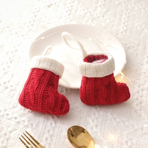 Mini chaussettes de Noël en tricot, porte-couverts festifs, housses de couverts de table pour fourchette, cuillère, couteau, décoration de Noël, cadeau de <span class=keywords><strong>retour</strong></span> de Noël - Product Image 4