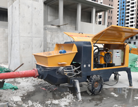 Pompe à béton diesel portable JOVE, petite, 120 m, machine à projeter du ciment pour murs verticaux, 40 m/h, moteur haute efficacité